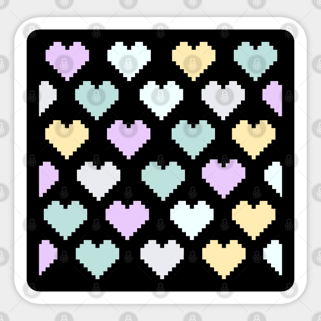 Pixel Pastel Hearts Sticker by Peaceful Space AS